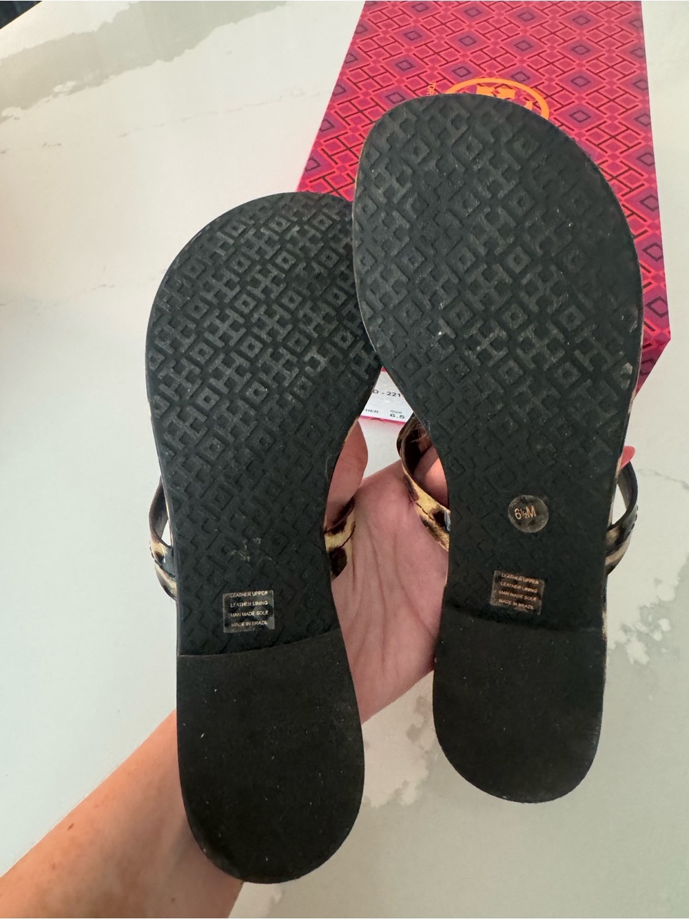 Tory Burch Natural Leopard Miller Sandals | Size 6.5 - Picture 5 of 5